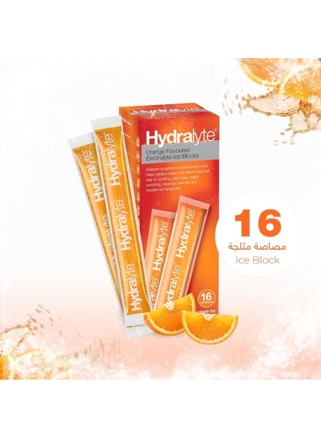 HYDRALYTE ICE BLOCKS ORANGE 
62.5mLx16 - Image 1