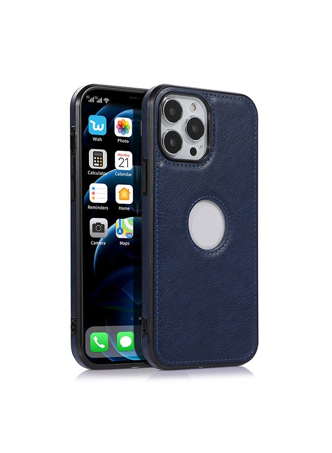 متوافق مع جراب آيفون 15 برو ماكس ، جراب واقي من الجلد النباتي لهاتف ابل ايفون 15 برو ماكس ، غطاء تصميم فاخر وأنيق وجميل ، حافظة جلدية خياطة مثالية غير قابلة للانزلاق (أزرق ملكي) - Image 1