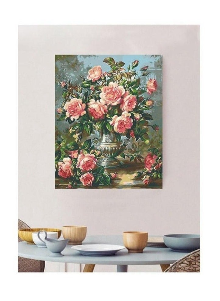 MIXDE DIY Paint By Numbers Kits,Flowers Paint Kits,Hand-Painted Decorative Painting 40x50cm  - Image 3