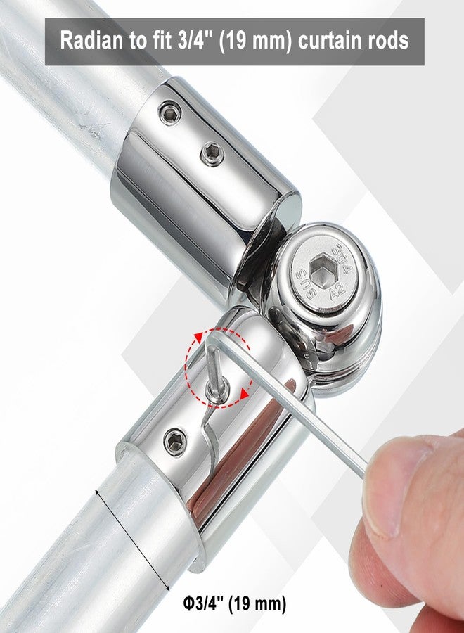 PATIKIL Window Corner Curtain Rod Connector, 2 Pcs Adjustable Curtain Rod Corner Connector Hinged Elbow Connector with Screwdriver for 3/4 Inch Bay Window Curtain Rod, Black - Image 4