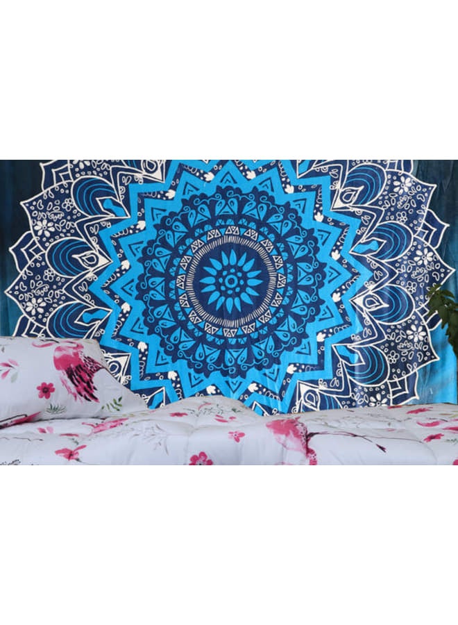 هندي منداله مفرش حائط مطبوع بتصميم ماندالا بوهيمي – ديكور فني هيبي ملون – بوليستر خفيف الوزن  – لتزيين غرفة النوم أو المعيشة أو السكن الجامعي - Image 2