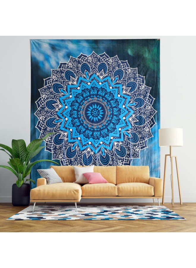 هندي منداله مفرش حائط مطبوع بتصميم ماندالا بوهيمي – ديكور فني هيبي ملون – بوليستر خفيف الوزن  – لتزيين غرفة النوم أو المعيشة أو السكن الجامعي - Image 3
