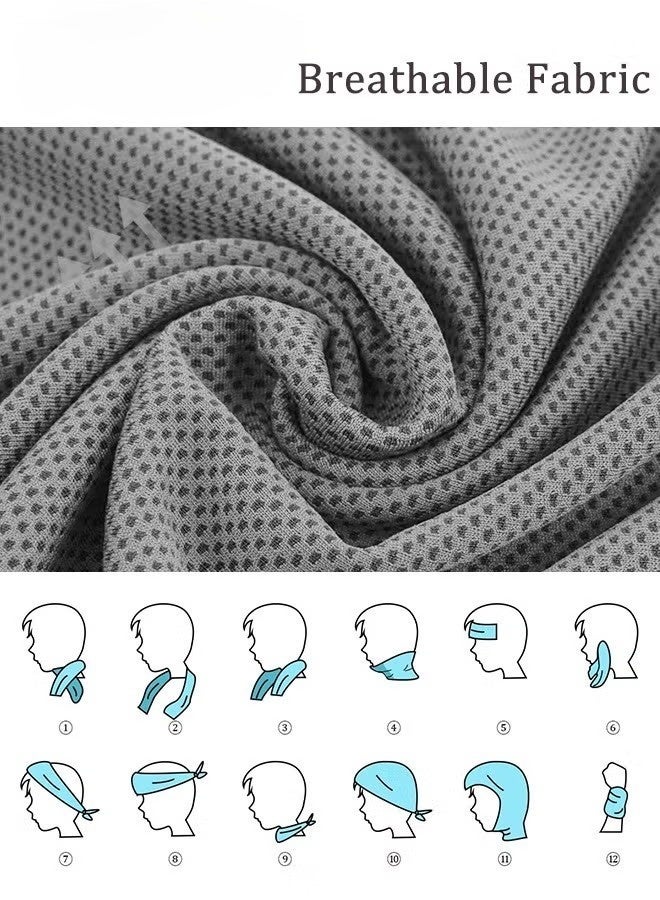 3 قطع منشفة ثلج من الألياف الدقيقة للرقبة ناعمة وجيدة التهوية مناسبة لتبريد اليوغا والرياضة والجولف والصالة الرياضية والتخييم والجري وممارسة اللياقة البدنية والأنشطة الأخرى، لون رمادي - Image 2