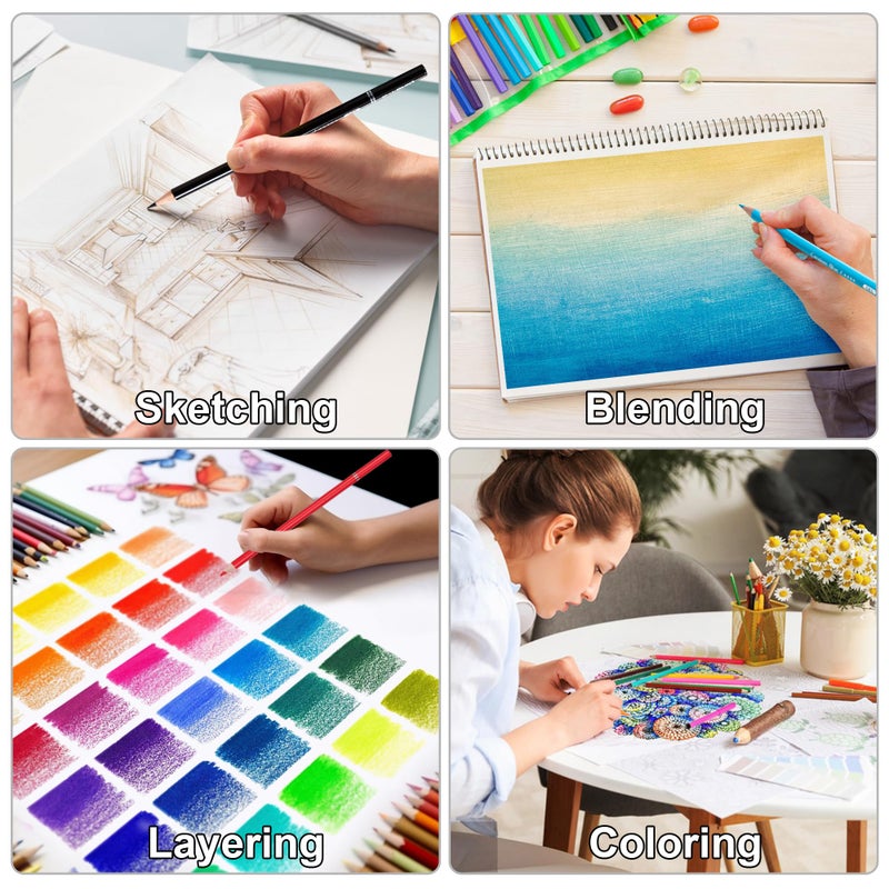 KALOUR ألوان كالوور 72 عدداً للألوان الملونة لكتب تلوين البالغين، ناعمة، مثالية للرسم والمزج والتظليل، مجموعة أقلام تلوين هدية للبالغين والأطفال والمبتدئين - Image 4