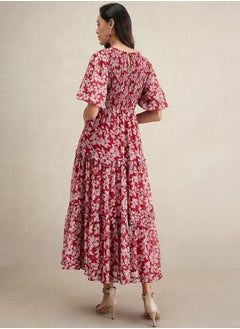 Floral Print Puff Sleeve Maxi Dress with Smocked Detail - pzsku/ZBED4E5B5B350F9D1E7BEZ/45/_/1740554267/65e1a644-478f-4b18-9b92-aeb4e09d1645