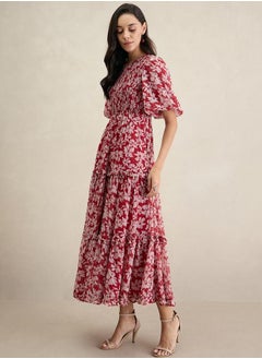 Floral Print Puff Sleeve Maxi Dress with Smocked Detail - pzsku/ZBED4E5B5B350F9D1E7BEZ/45/_/1740554272/82e67241-6a8a-4541-b4d0-1312d3c05a18