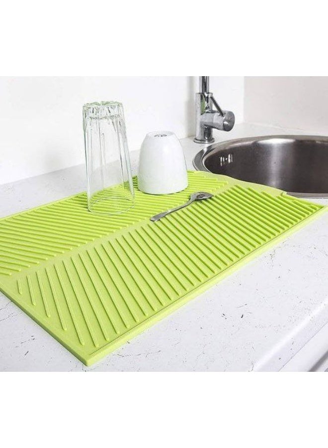 Folding Draining Mat, 43x33CM Silicone Draining Board Mats Dish Drying Mat Flume Drain Board Drainer Mats for Kitchen Universal Drain Board - Image 3