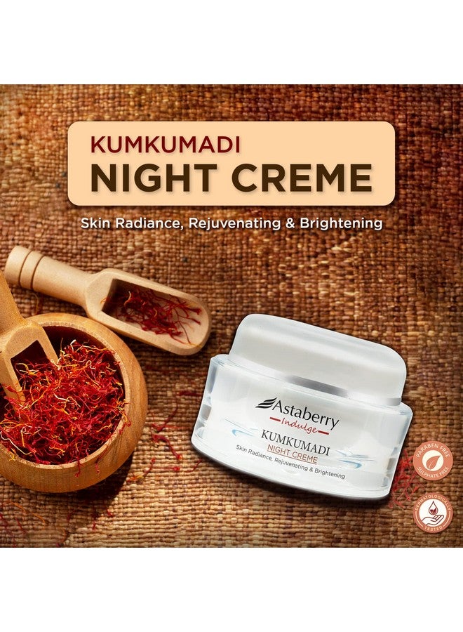 Astaberry Indulge Kumkumadi Night Cream For Glowing Skin | Dark Spot Reduction | Rejuvenates Dull Skin | For Normal, Oily, Acne-Prone, Combination Skin | 50 G - Image 2