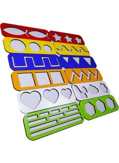 Children's Montessori - 6 Color Hand Muscle Development and Line, Number and Shape Exercises Set 12 Pieces