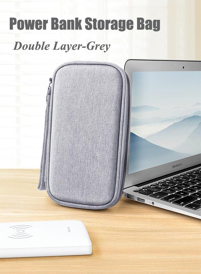 BUBM Bubm Double-Layer Power Bank Organizer Pouch For Romoss (Gray) - Water-Resistant Tech Cord Case For Earphones/Usb Drives/Cables - Image 1