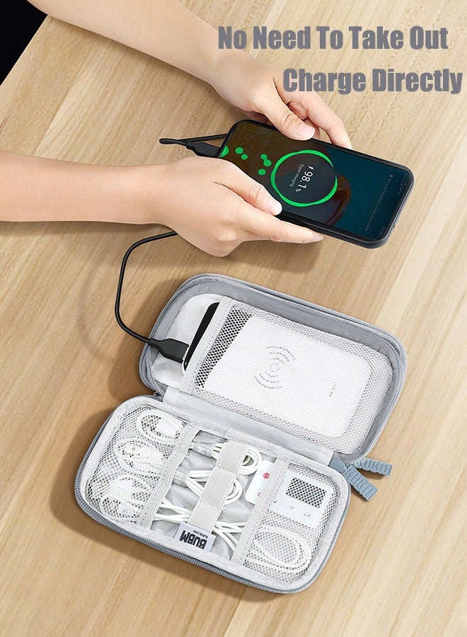 BUBM Bubm Double-Layer Power Bank Organizer Pouch For Romoss (Gray) - Water-Resistant Tech Cord Case For Earphones/Usb Drives/Cables - Image 5
