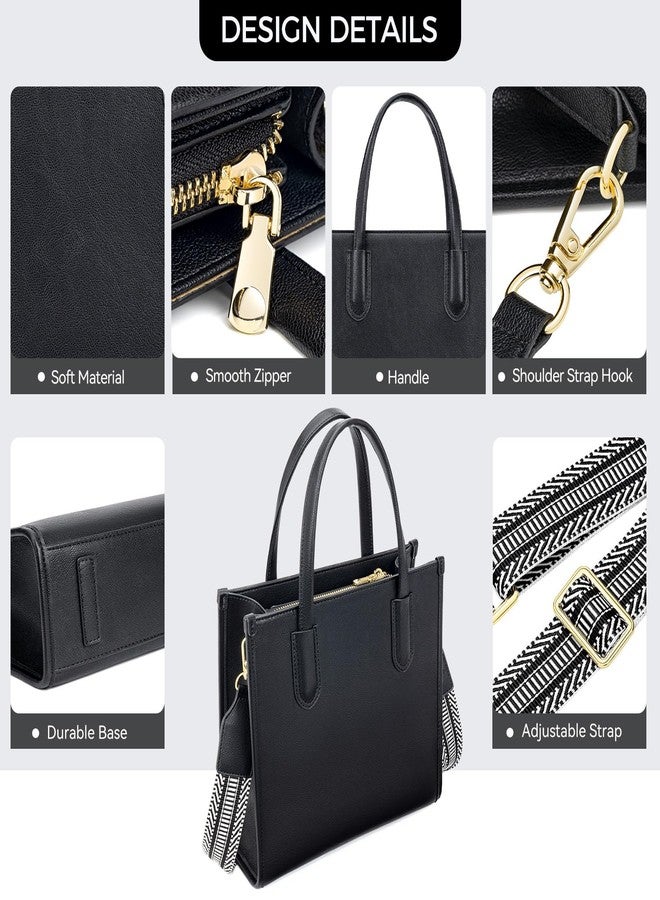 Peacocktion Purses and Handbags for Women Crossbody Top Handle Satchel Bags Tote Bag With Strap for Ladies Black - Image 4