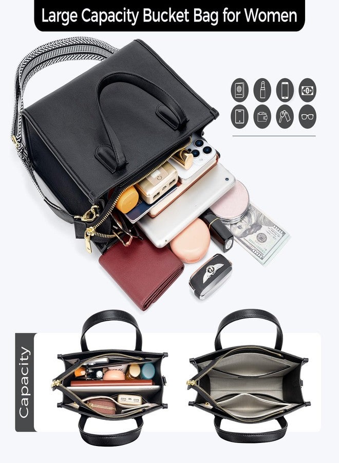 Peacocktion Purses and Handbags for Women Crossbody Top Handle Satchel Bags Tote Bag With Strap for Ladies Black - Image 2