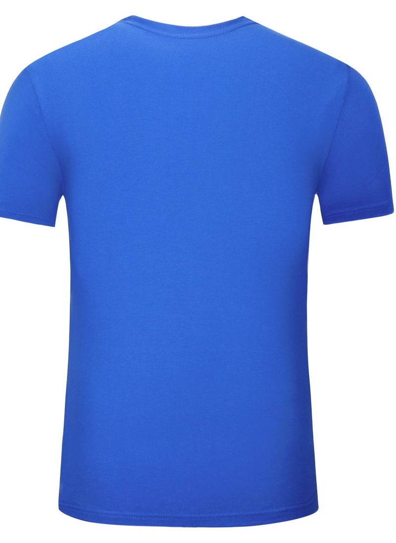 Loquat Men Quick Dry Breathable Elastic T-Shirt Blue  - Image 2