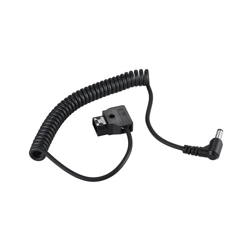 Coiled 98cm/38.5inch D-Tap 2Pin Male to DC 5.5* 2.1mm Adapter Cable Extension Elastic Line Accessory Replacement for V-Mount Battery DSLR Cage Rig Power Supply - Image 4
