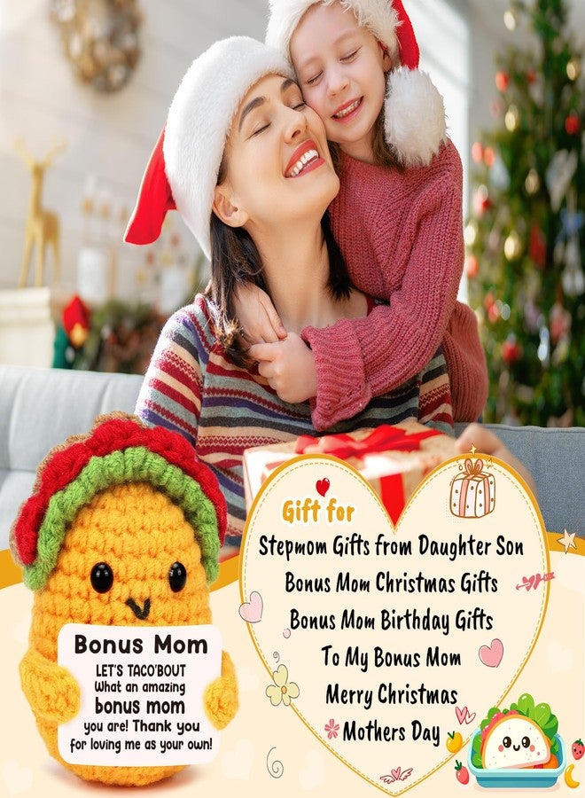 LuoHere Bonus Mom Gifts from Daughter Birthday Gifts for Bonus Unique Mothers Birthday Day Gift Ideas from Daughter Son - Handmade Crochet Cute Funny I Love Best Step Mom Ever Easter Christmas 2025 Gift - Image 2