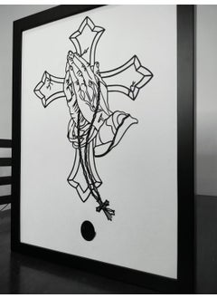 LightMask - Beyond Imagination Jesus in Prayer Shadow Box 116x156 Inch LED Photo Frame Religious Light Art Decor Illuminated Light Up Artwork LED Night Light Painting Decoration LED Wall Art Lamp for Home Prayer Room  - Image 4