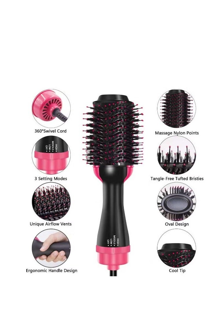 Generic One Step Hair Dryer And Styler Black/Pink  - Image 2