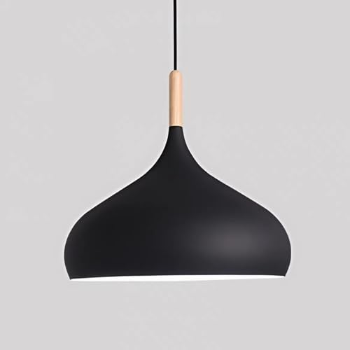 twixle with Bulb Aluminium Ceiling Hanging Light, Circlular Shape Pendant for Dining Table, Living Room, Bedroom,Office, Cafe, Restaurant, Pendant Lamp (9" Black) - Image 2