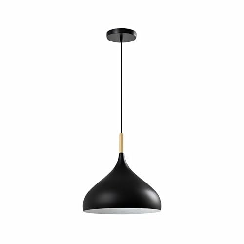 twixle with Bulb Aluminium Ceiling Hanging Light, Circlular Shape Pendant for Dining Table, Living Room, Bedroom,Office, Cafe, Restaurant, Pendant Lamp (9" Black) - Image 5