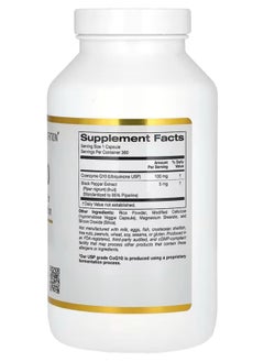 California Gold Nutrition CoQ10 USP with Bioperine, 100 mg, 360 Veggie Capsules  - Image 2