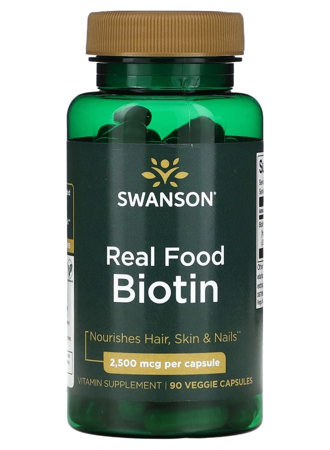Real Food Biotin 2500 mcg 90 Veggie Capsules