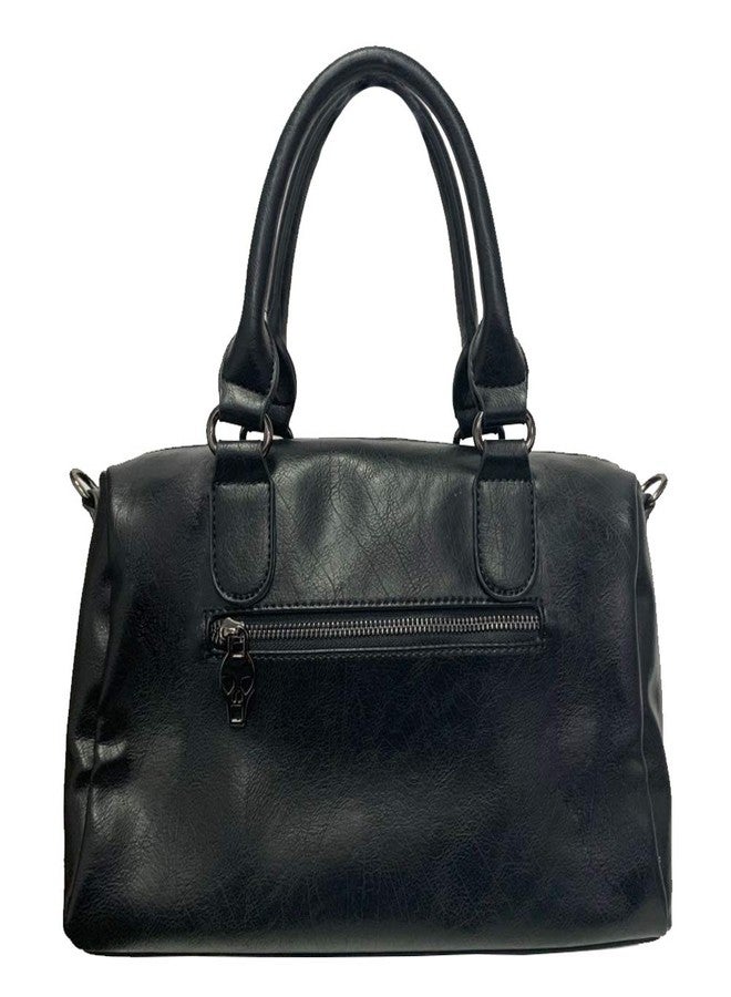 FiveloveTwo Women Skull Chain Handbag and Purse Gothic Rivet Tote Satchel Shoulder Bag Black - Image 2