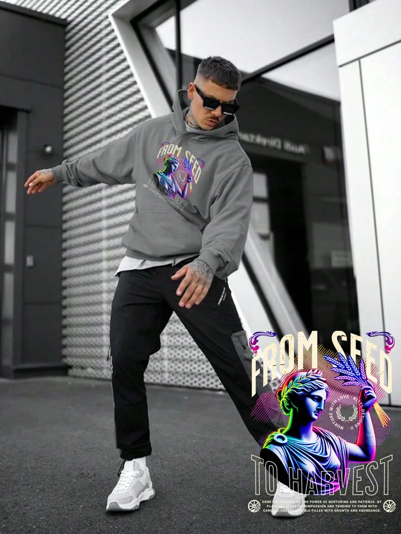 دوغ فش Women, Men's Sweatshirt Oversize Demeter Greek Mythology Y2K Printed Thick Gray Lover Sweatshirt