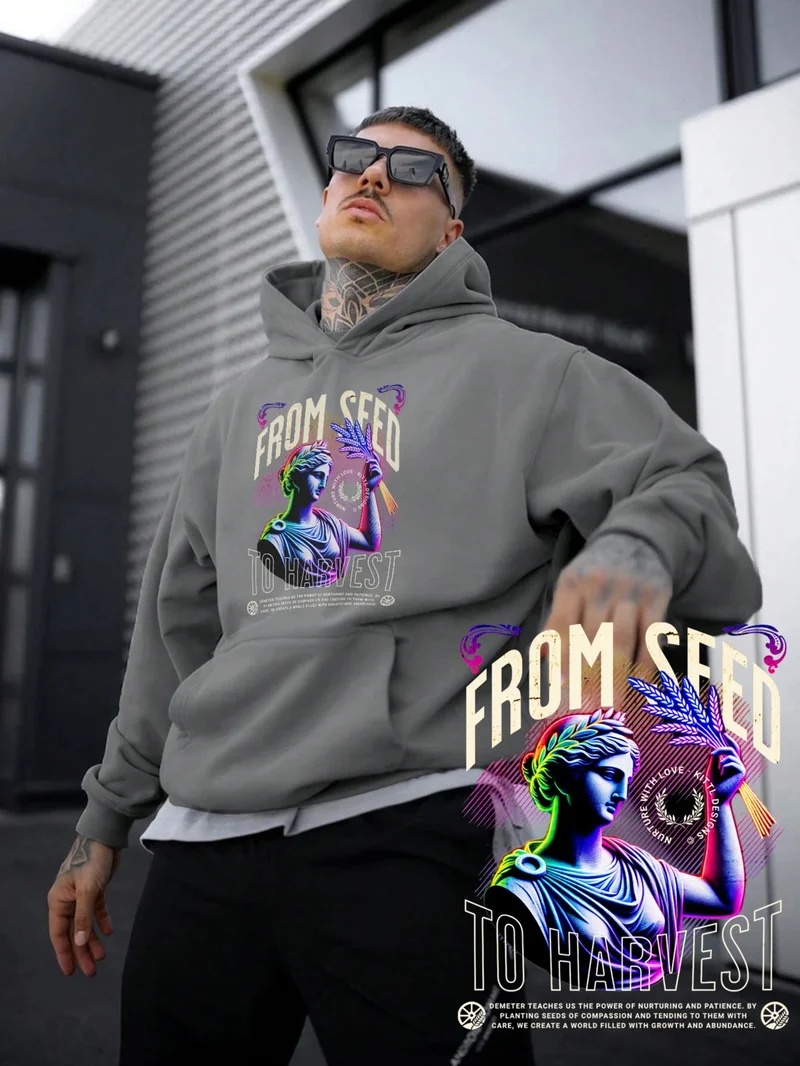 دوغ فش Women, Men's Sweatshirt Oversize Demeter Greek Mythology Y2K Printed Thick Gray Lover Sweatshirt