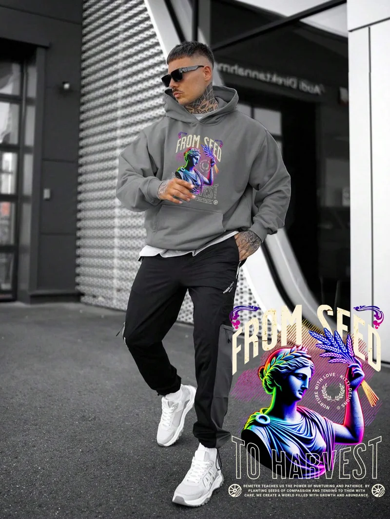 دوغ فش Women, Men's Sweatshirt Oversize Demeter Greek Mythology Y2K Printed Thick Gray Lover Sweatshirt