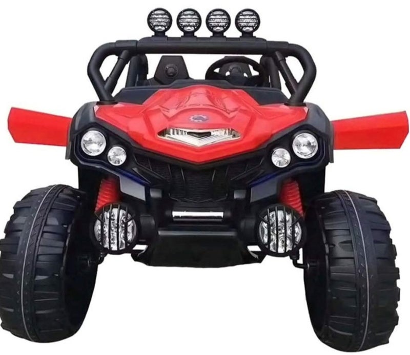 جيب سيارة أطفال كهربائية للطرق الوعرة بتصميم باجي ATV مع أضواء LED - أحمر - Image 1