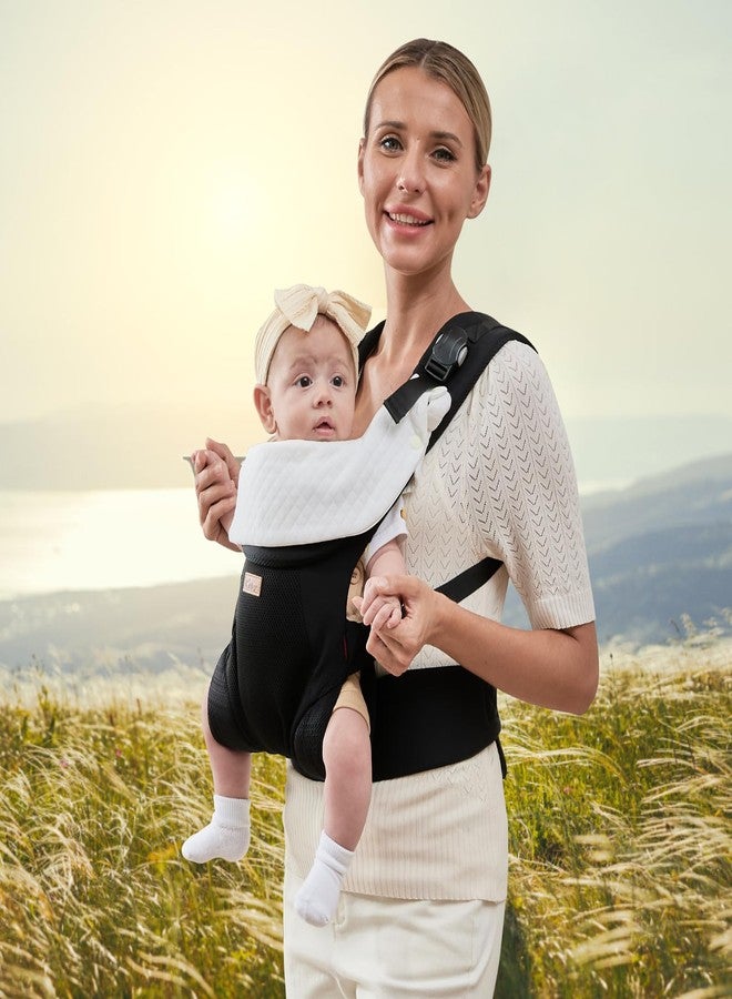 CUBY Baby Carrier Newborn to Toddler, Breathable Baby Front Carrier with Adjustable Neck Support - Hands Free Newborn Toddler Carriers for Travel Outdoor up to 40lbs(Black, Magnetic Buckle Style) - Image 5
