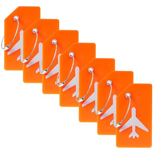 Gostwo 7 Pack Silicone Luggage Tag for Suitcases with Stainless Loop TSA Approved Privacy Protection Travel Essentials Bag Tags by Gostwo - Image 1