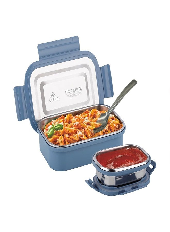 Attro Hotmate Stainless Steel Insulated Airtight Leak-Proof Lunch Box Unbreakable Lid,Snacks Tiffin for Kids,Light Weight,Easy Clean for Office,School,Picnic&Travelling,800 Ml - Pastel Blue, 1 Count - Image 1