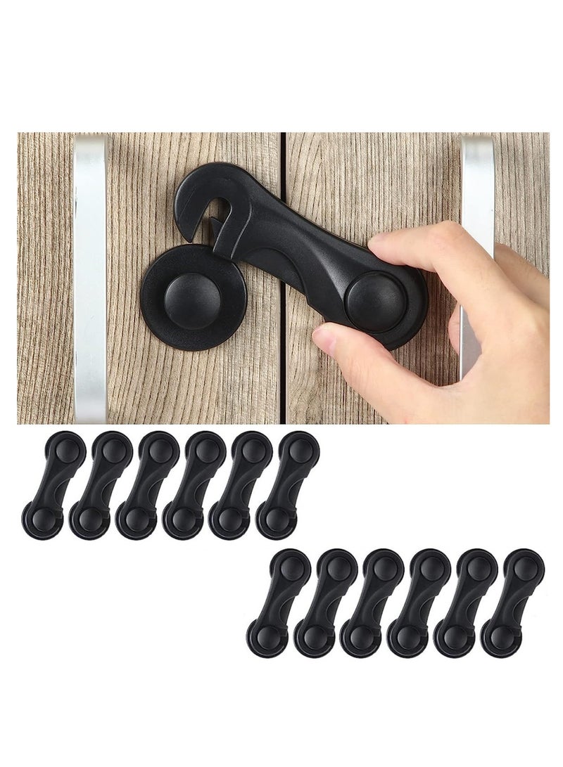 رات سو 12 حزمة خزانة سلامة الطفل أقفال الأطفال هي قفل السلامة قفل اليد المضادة للضغط الأطفال هي خزانة الباب قفل حماية الطفل المقاعد المقفلة للأدراج الخزانات فرن فرن المرحاض - Image 1