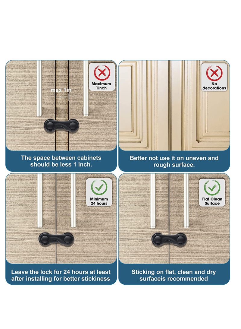 رات سو 12 حزمة خزانة سلامة الطفل أقفال الأطفال هي قفل السلامة قفل اليد المضادة للضغط الأطفال هي خزانة الباب قفل حماية الطفل المقاعد المقفلة للأدراج الخزانات فرن فرن المرحاض - Image 4