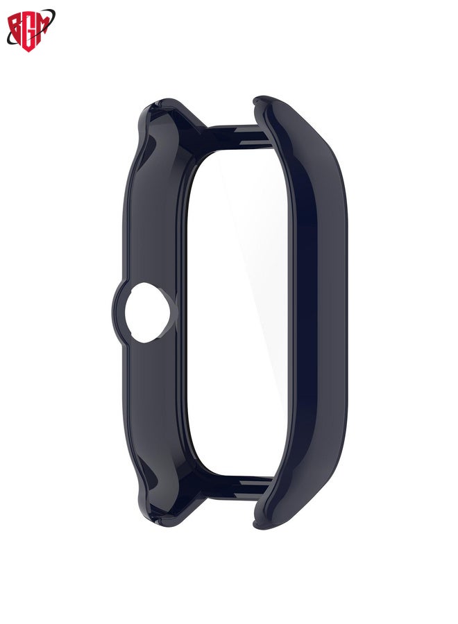 BGM For Amazfit GTS 4 PC + Tempered Glass Integrated Protective Watch Case(Ink Blue)  - Image 3