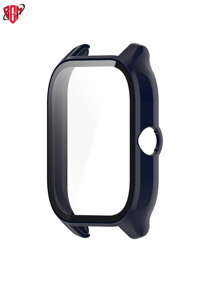 BGM For Amazfit GTS 4 PC + Tempered Glass Integrated Protective Watch Case(Ink Blue)  - Image 2