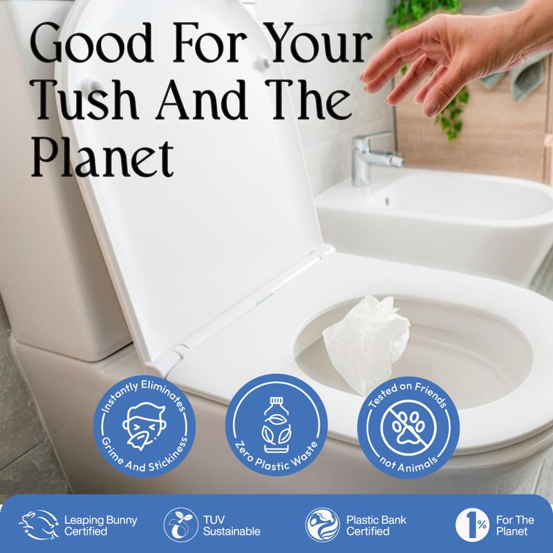 Fomin Flushable Tush Wipes 8 Pack (8 Count) â€“ Unscented Flushable Travel Wet Wipes for Adults â€“ pH Balanced, Biodegradable Travle Wipes â€“ Hypoallergenic, Plant Based Travel size Flushable Wipe - Image 5