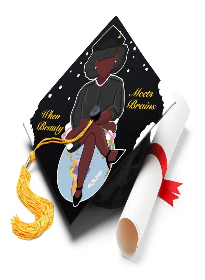 ADVANSYNC When Beauty Meets Brains Graduation Cap Topper - Image 1