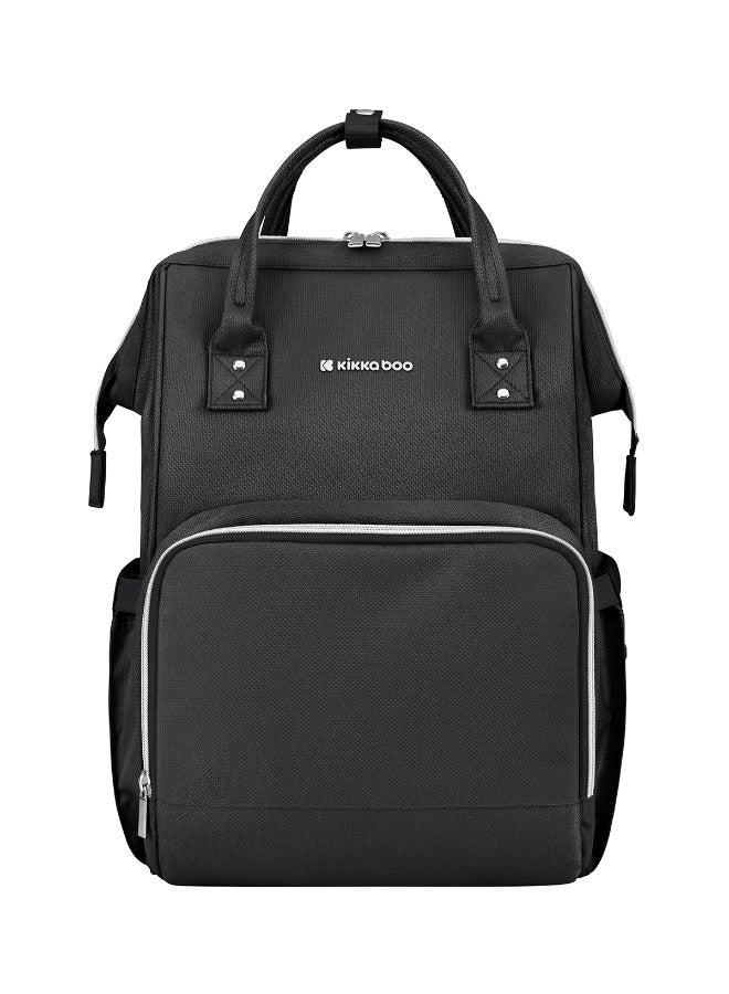 KIKKABOO حقيبة ماما سيينا سوداء وفضية 2025 - Image 1