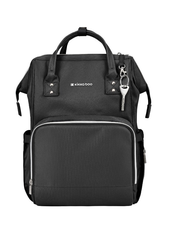 KIKKABOO حقيبة ماما سيينا سوداء وفضية 2025 - Image 5