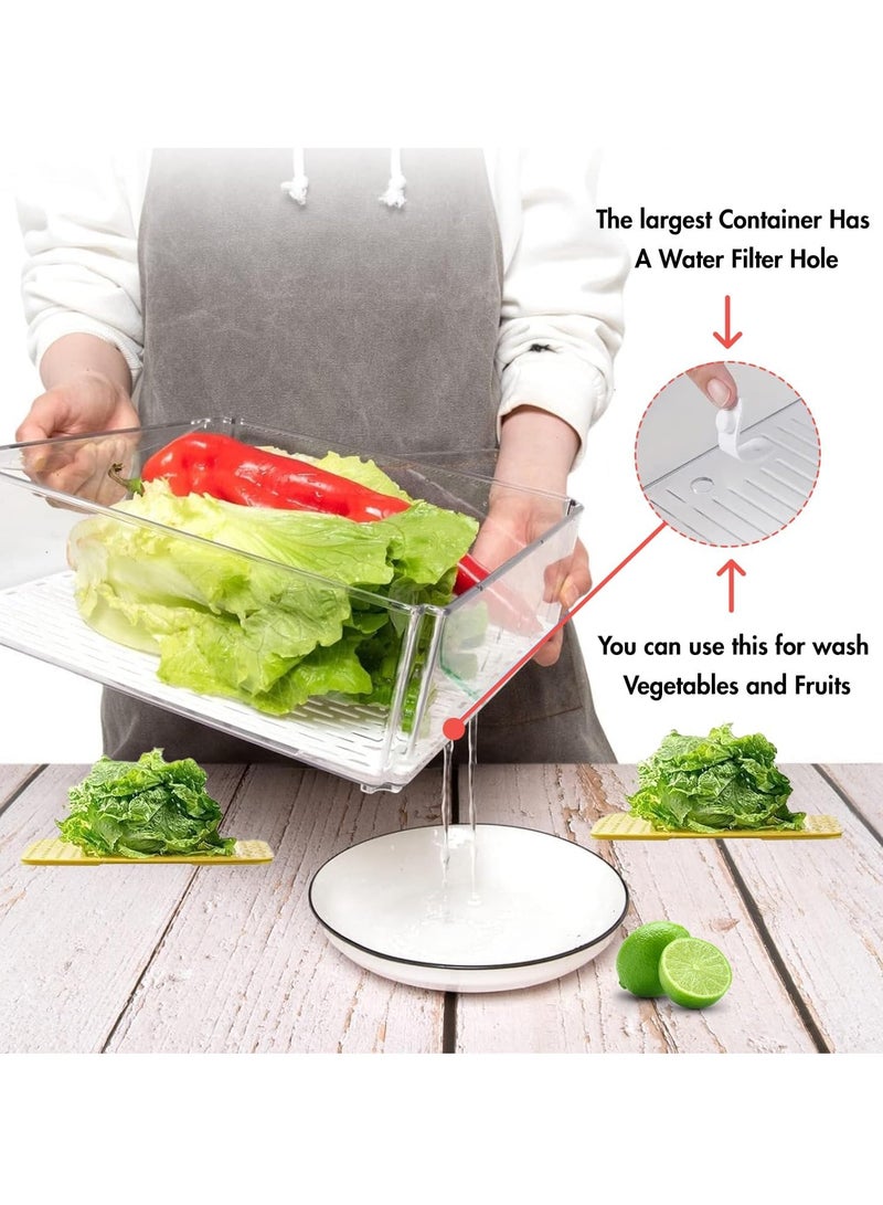 Raxoom 10-Pack Clear Fridge Organizers with Lids | BPA-Free Food Storage Containers for Fruits, Vegetables, Drinks | Refrigerator Storage Bins for Kitchen Organization - Image 5