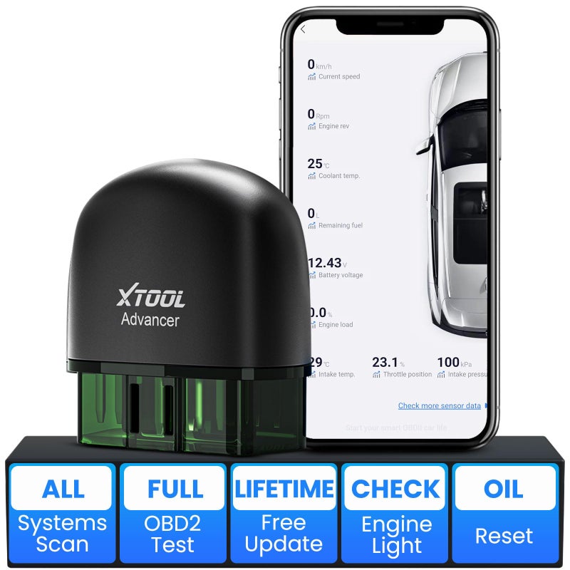 XTOOL AD20 Pro OBD2 Scanner for iPhone  Android 2025 Enhanced Check Engine Fault Car Code Reader Universal Car Diagnostic Tool with All System Scan Oil Reset Battery Test Performance Test