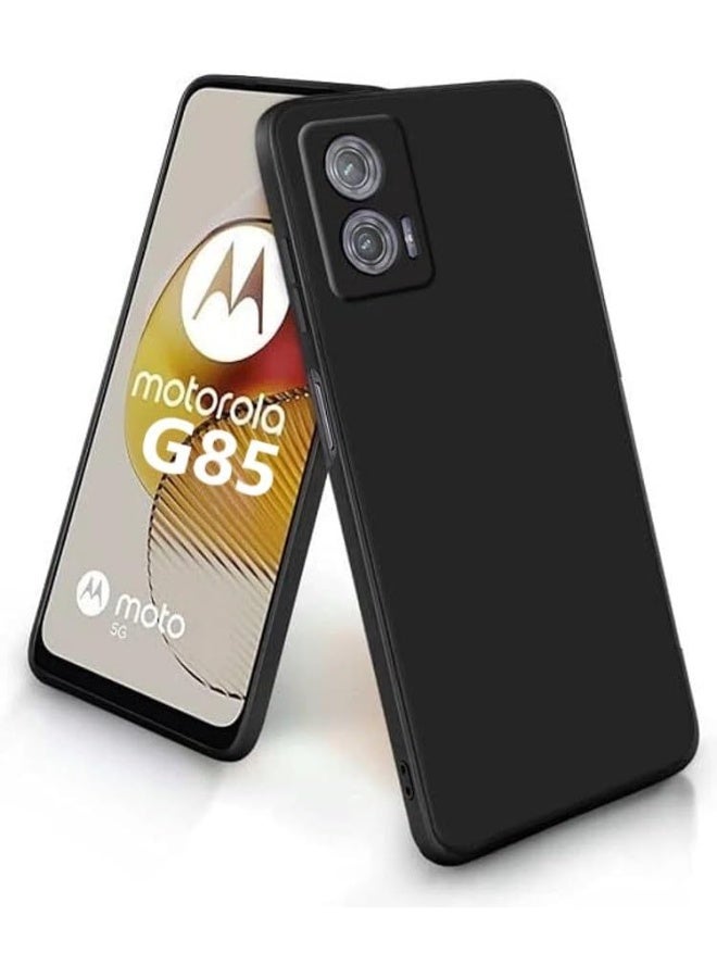 Muzz حافظة هاتف موتورولا موتو G85 5G، غطاء سيليكون مضاد للصدمات مع حماية للكاميرا، أسود (أسود، موتو G85) - Image 1