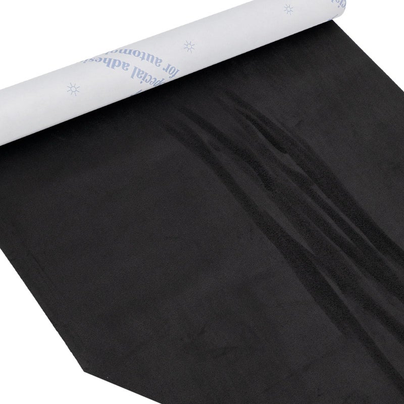 XCMVCN 17x72 inch Premium Black Suede Fabric Wrap SelfAdhesive Microfiber and Synthetic Suede Stretch Film Fabric for Car and Home Decorate - Image 3