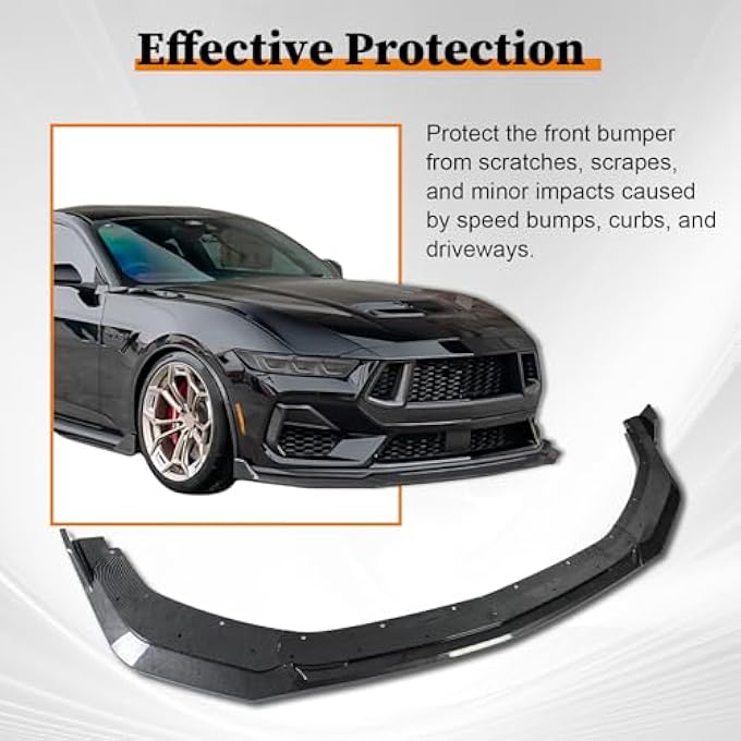 Gear Up Front Lip for Ford Mustang GT EcoBoost 2024 Front Bumper Lip Splitter Carbon Fiber Pattern - Image 4