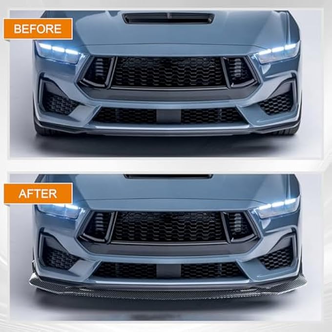 Gear Up Front Lip for Ford Mustang GT EcoBoost 2024 Front Bumper Lip Splitter Carbon Fiber Pattern - Image 5