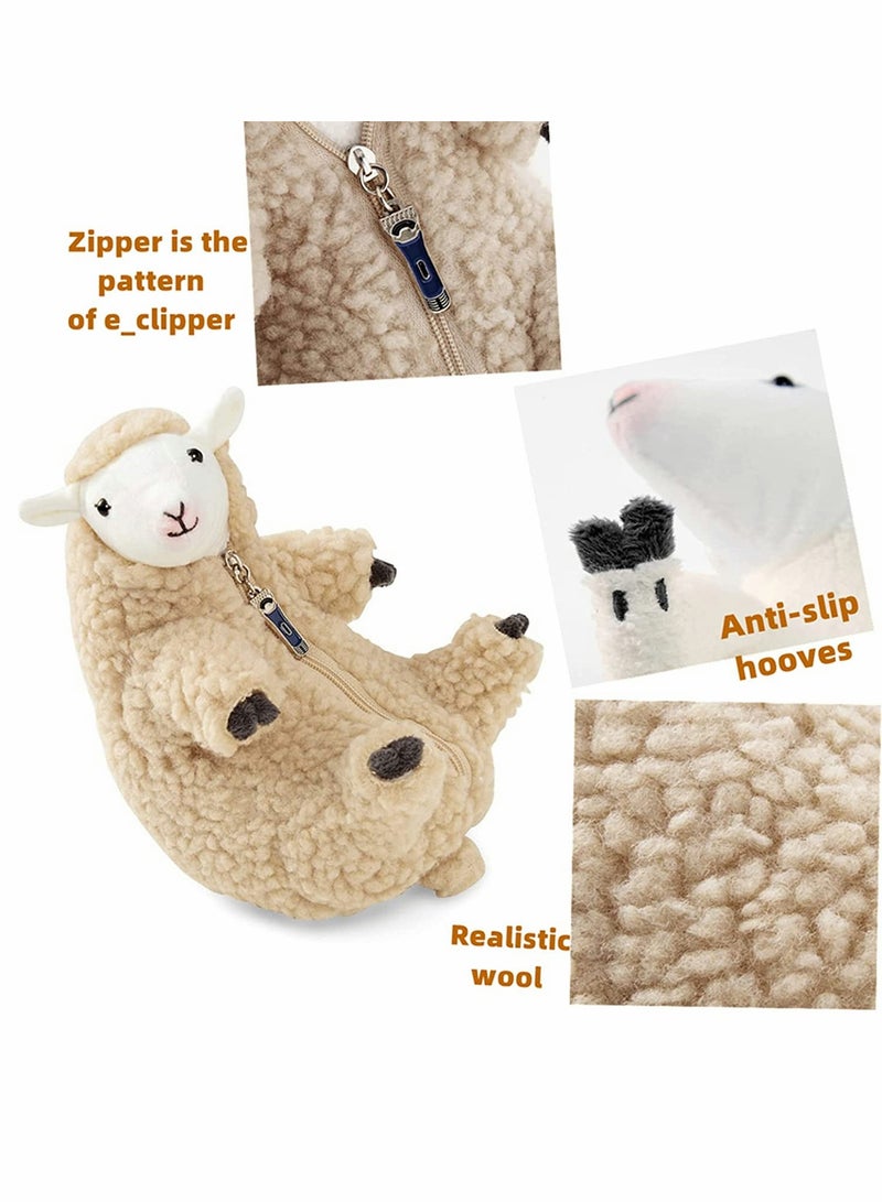 KASTWAVE Plushies, Plush Figures, Shaved Sheep, Funny Lamb Stuffed Animal, Cute Plushie, Sleeping Pet Buddy, Best Birthday Gift for Women Girls Boys Teens, Small Plush Toy, Decor - Image 4