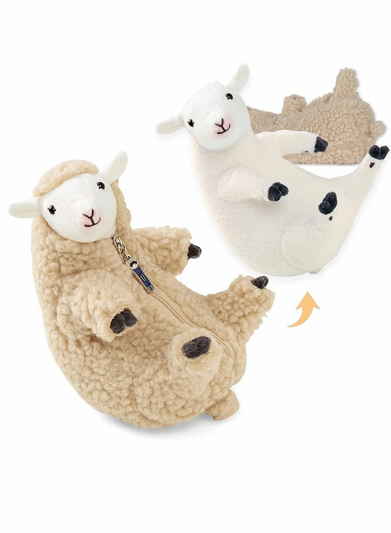 KASTWAVE Plushies, Plush Figures, Shaved Sheep, Funny Lamb Stuffed Animal, Cute Plushie, Sleeping Pet Buddy, Best Birthday Gift for Women Girls Boys Teens, Small Plush Toy, Decor - Image 1